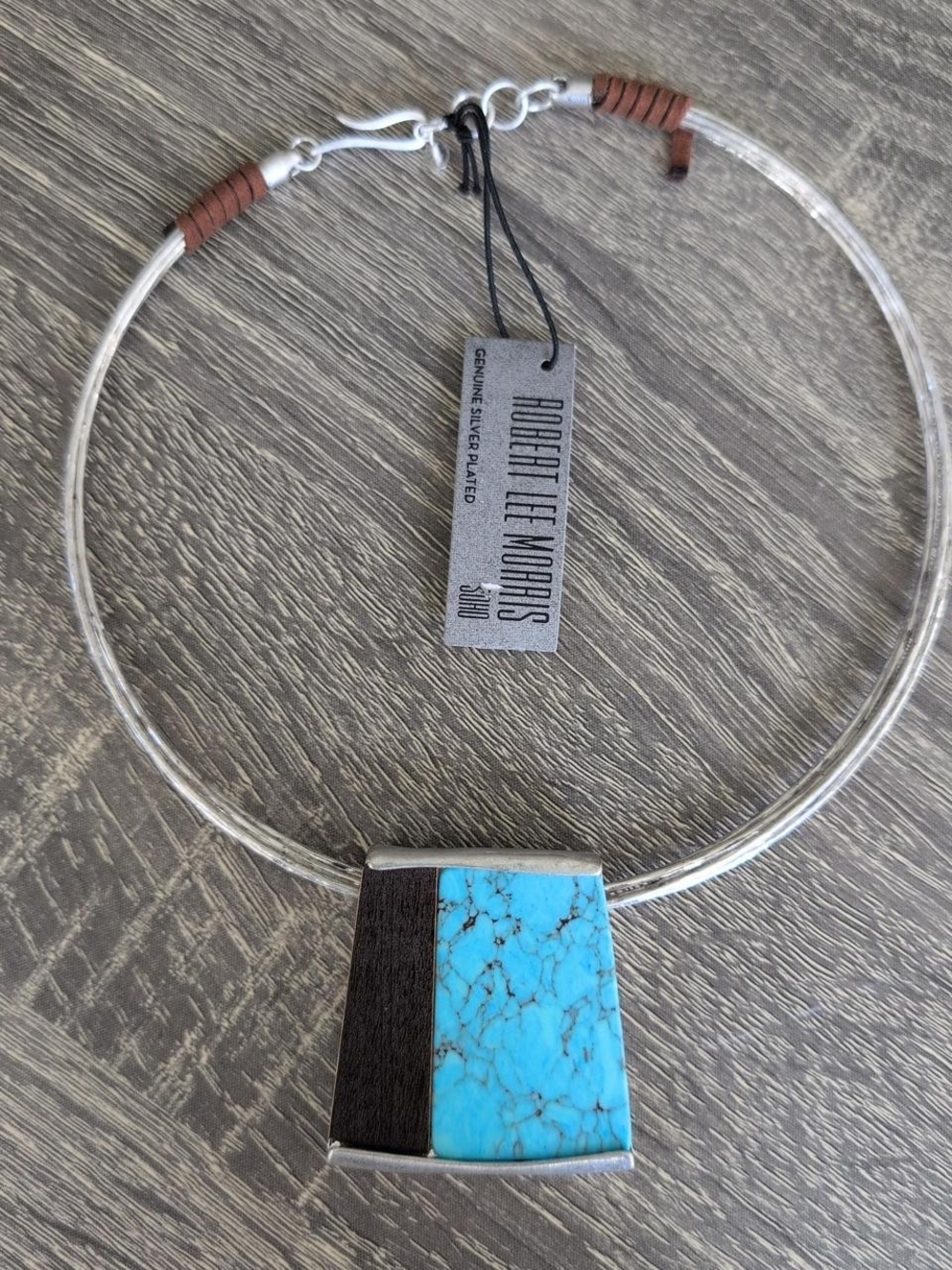 NWT Robert Lee Morris Silver And Turquoise Necklace